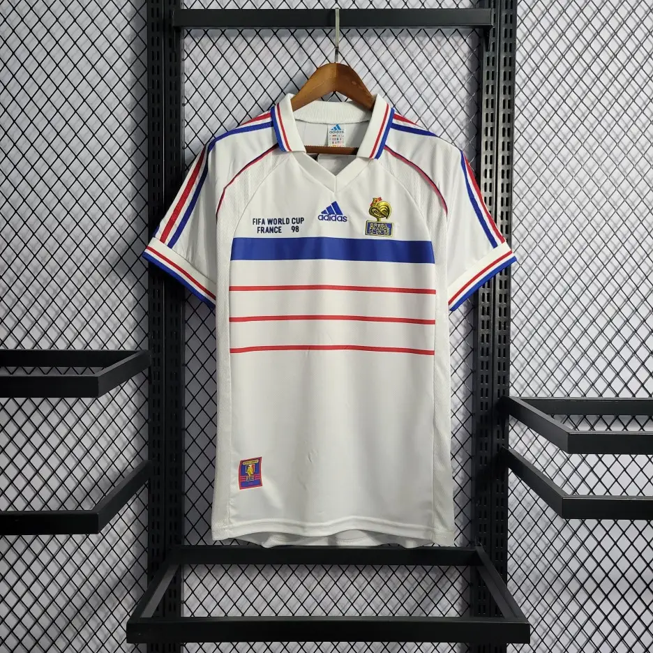 フランス代表 アウェイ 1998 レトロ  ユニフォーム 半袖 Ｔシャツ