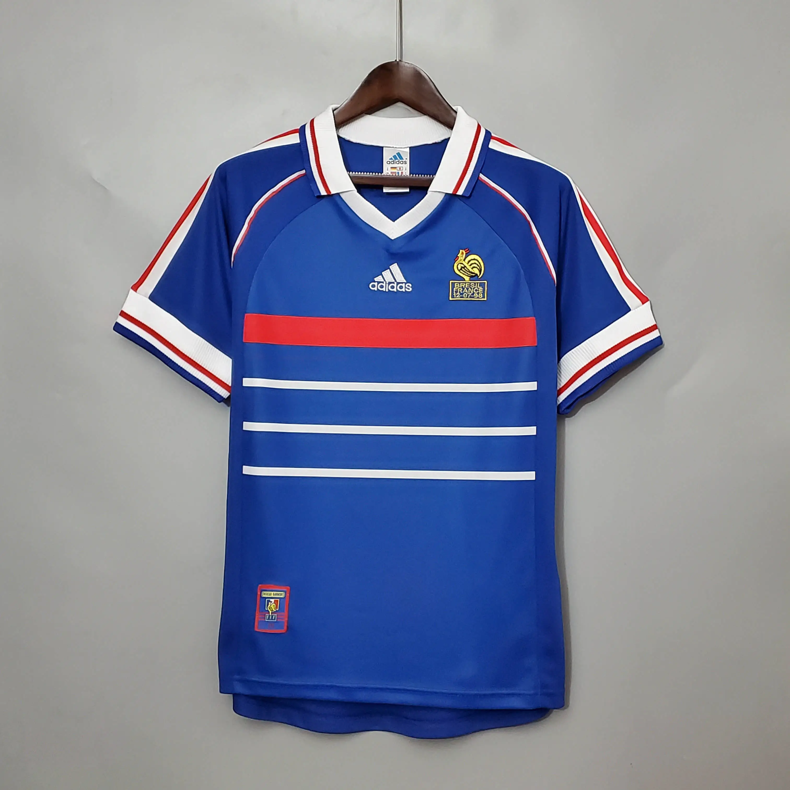 フランス代表 ホーム 1998 レトロ ユニフォーム 半袖 Ｔシャツ