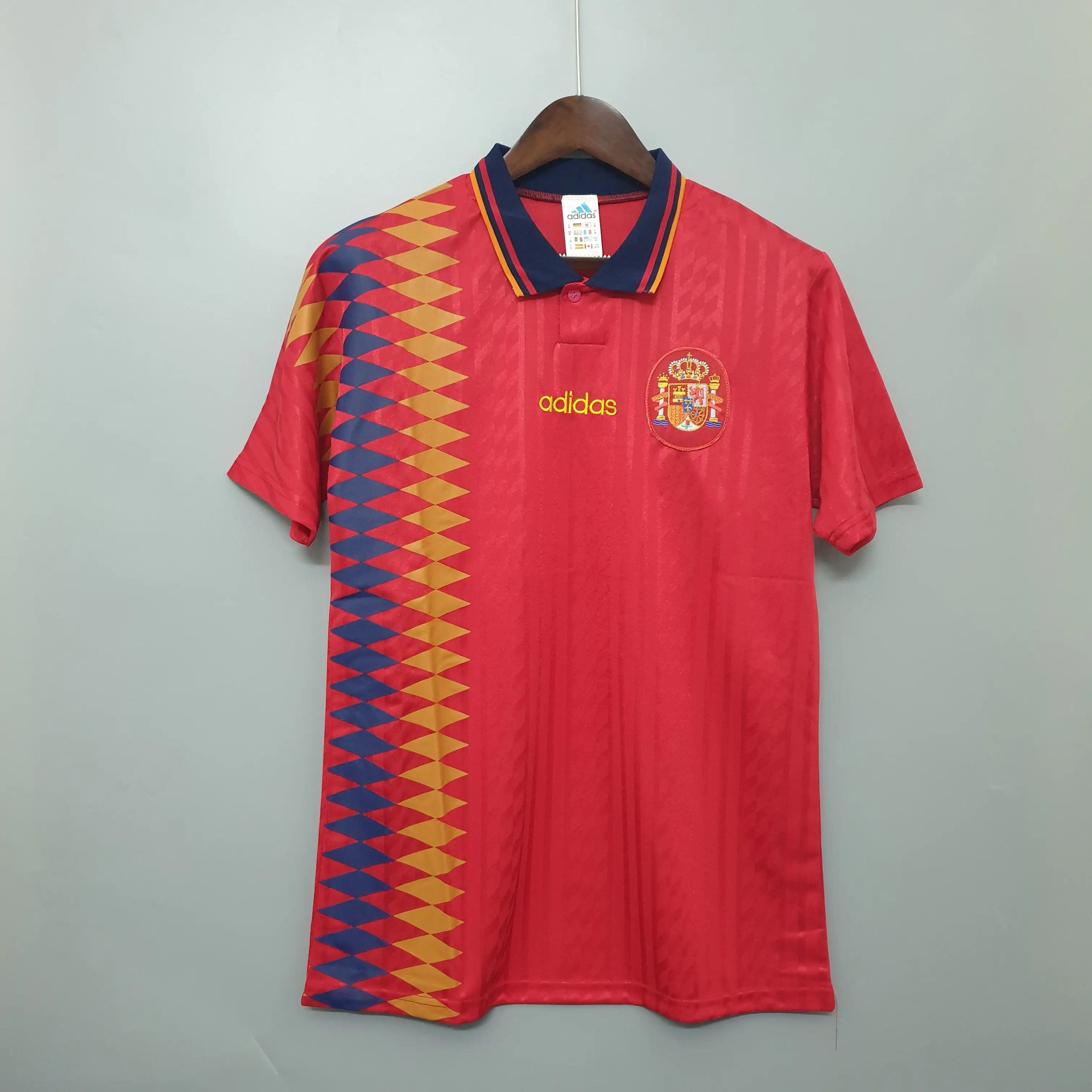 スペイン代表 ホーム 1994 レトロ ユニフォーム 半袖 Tシャツ