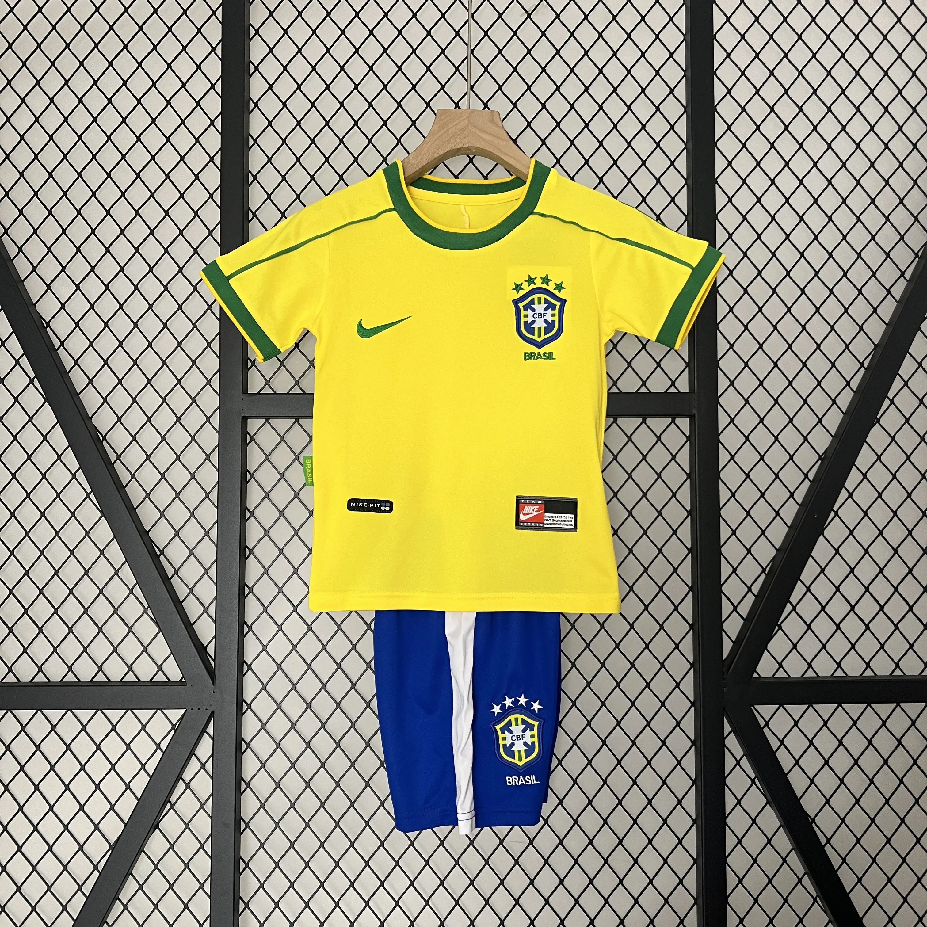 ブラジル代表 ホーム 1998 ユニフォーム キッズ 半袖 上下セット